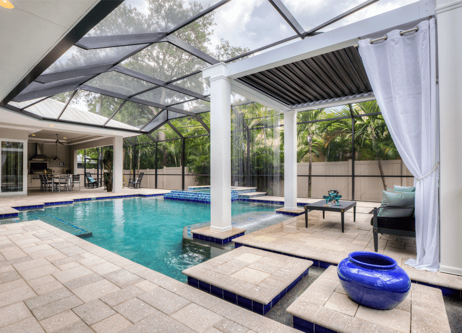 A beautiful, covered pool.