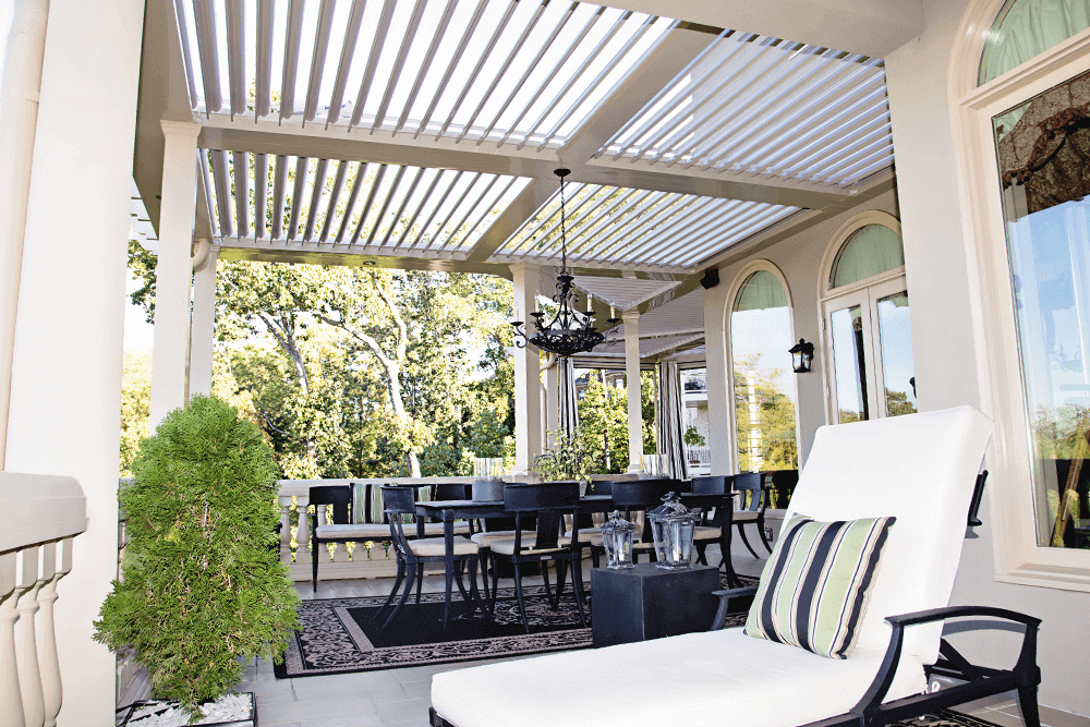 Ornate patio and pergola.