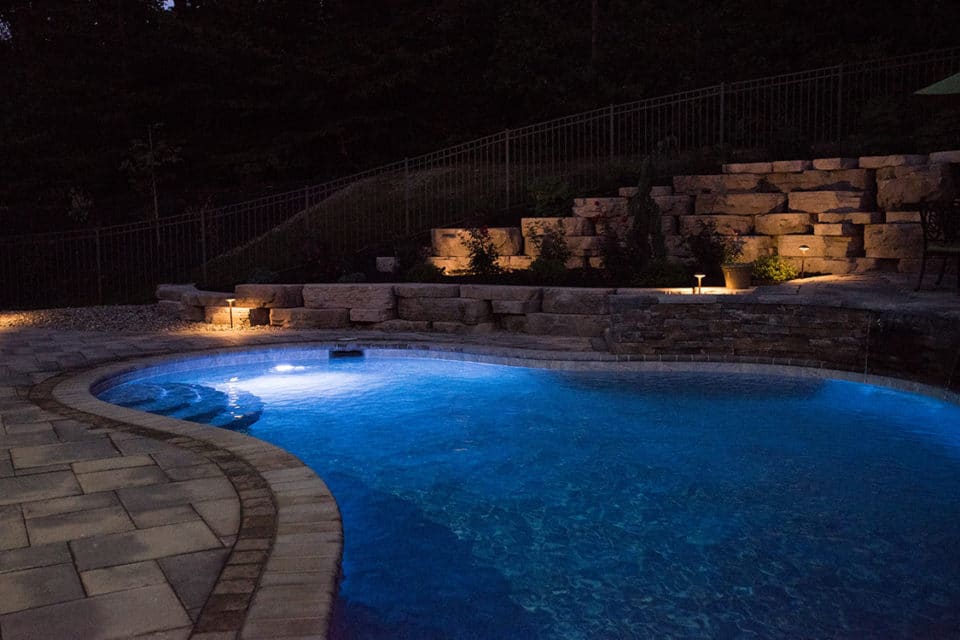 Pool lighting.