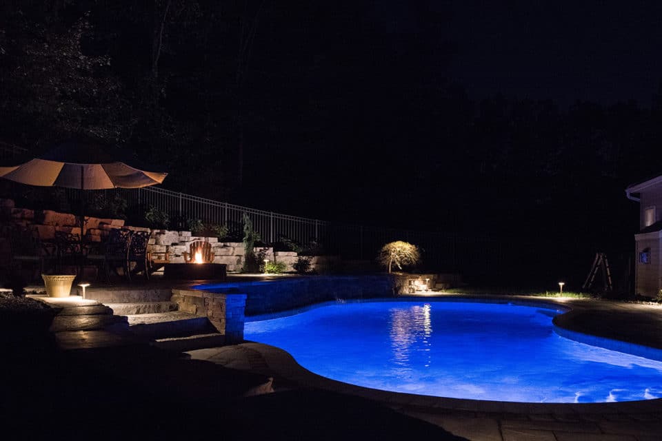 Pool lighting.