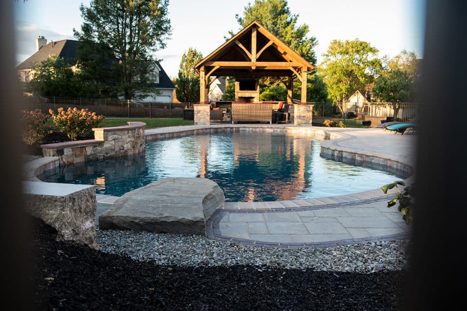 In ground swimming pool.