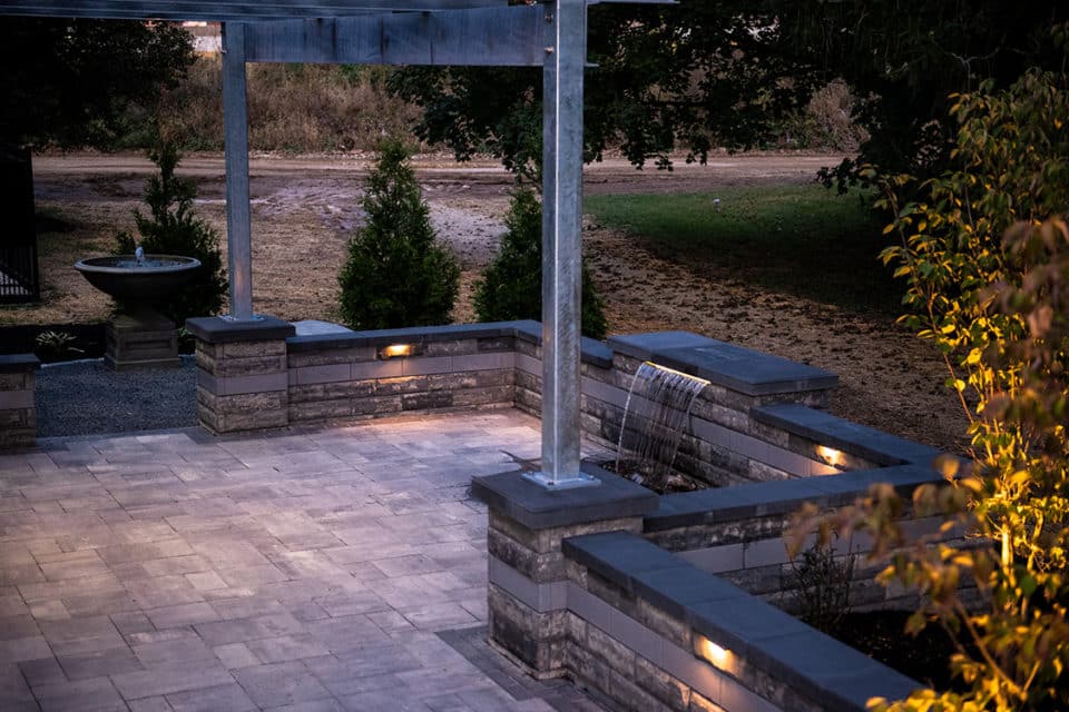 Stone brick patio.