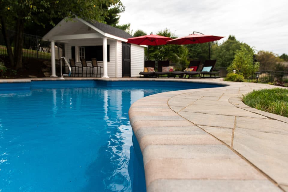 A pool and patio.