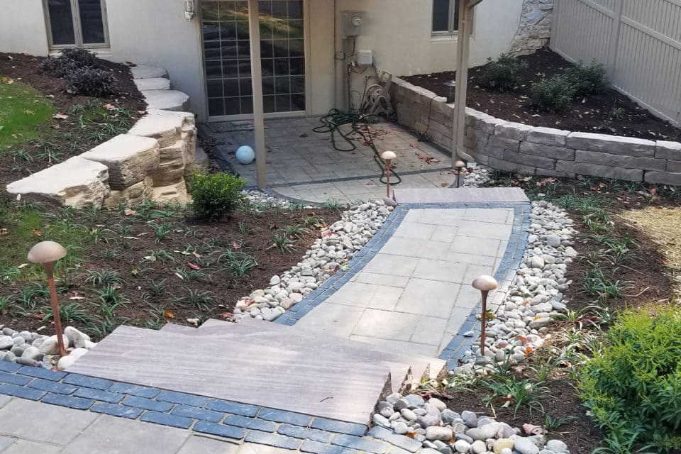 Stone stairs and pathway.