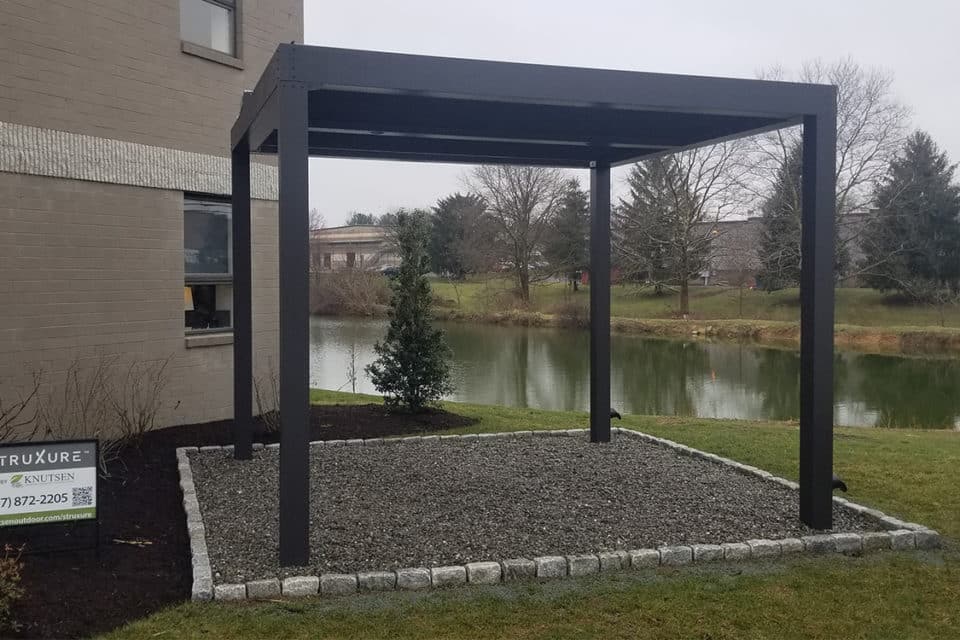 A wood pergola.