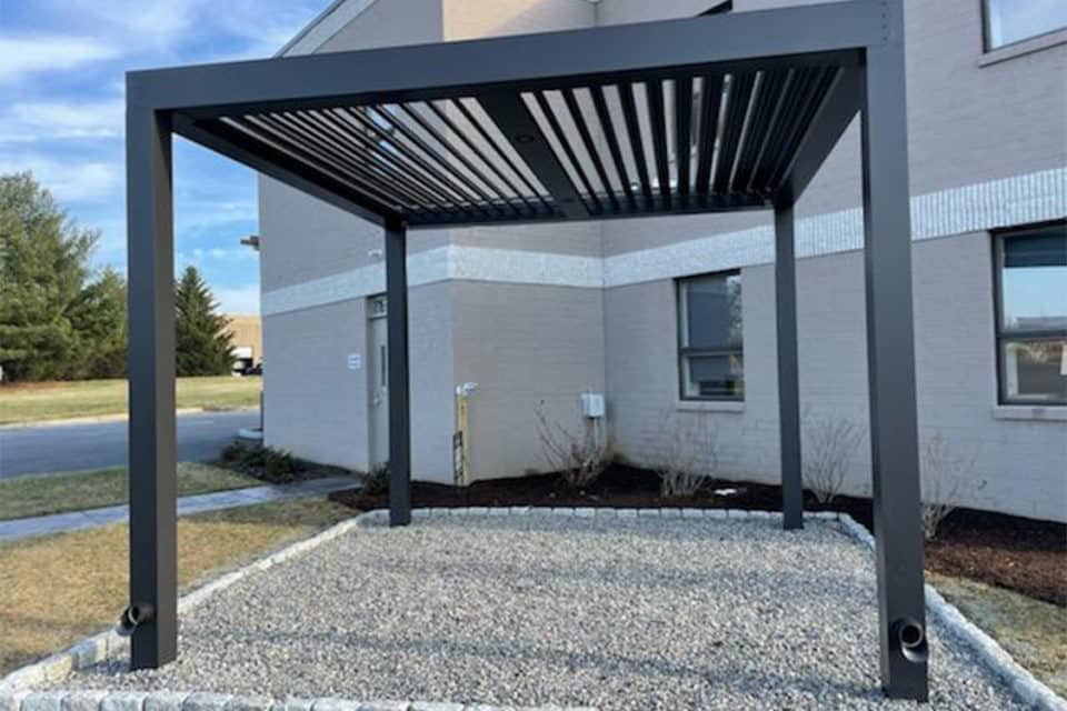 A vinyl pergola.