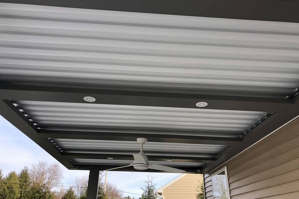 A vinyl pergola.