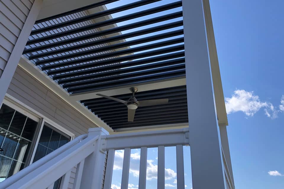 A vinyl pergola.